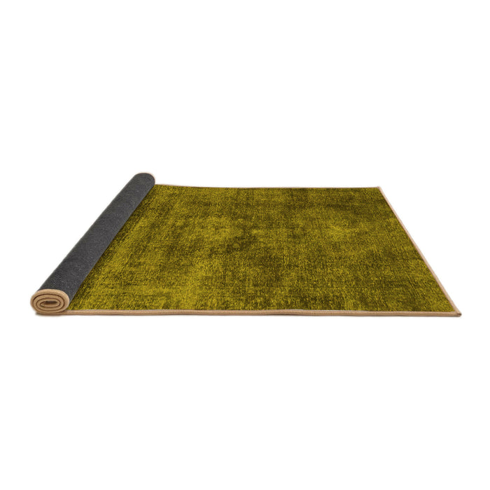 Sideview of Abstract Yellow Modern Rug, abs1774yw