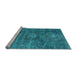 Sideview of Machine Washable Abstract Light Blue Modern Rug, wshabs1774lblu