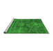 Sideview of Machine Washable Abstract Green Modern Area Rugs, wshabs1774grn