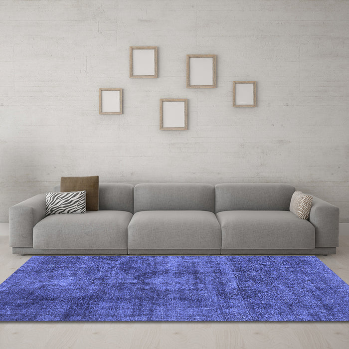 Machine Washable Abstract Blue Modern Rug in a Living Room, wshabs1774blu