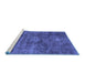 Sideview of Machine Washable Abstract Blue Modern Rug, wshabs1774blu