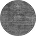 Round Abstract Gray Modern Rug, abs1774gry