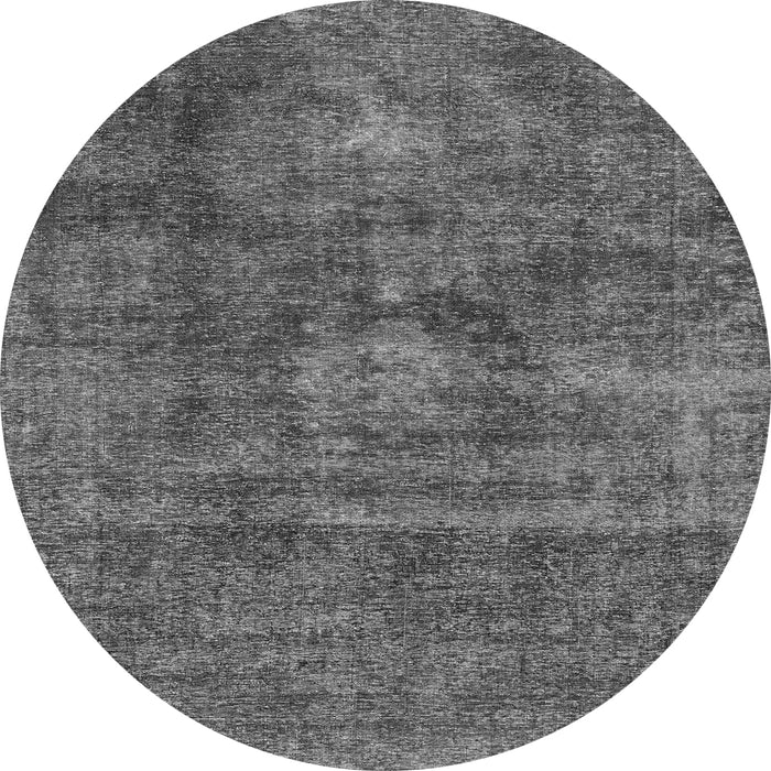 Round Machine Washable Abstract Gray Modern Rug, wshabs1774gry