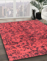 Abstract Red Modern Rug, abs1775