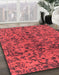 Machine Washable Abstract Red Rug in a Family Room, wshabs1775