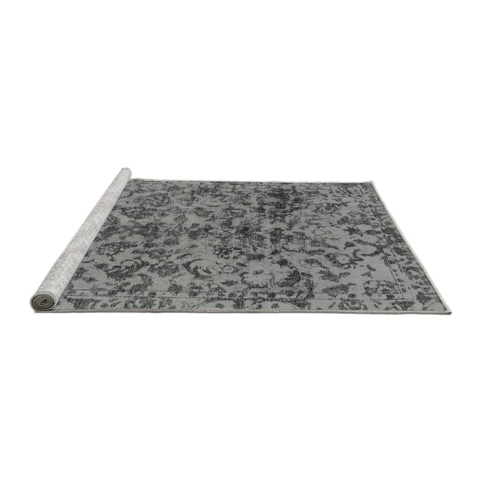 Sideview of Machine Washable Abstract Gray Modern Rug, wshabs1775gry