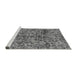 Sideview of Machine Washable Abstract Gray Modern Rug, wshabs1775gry