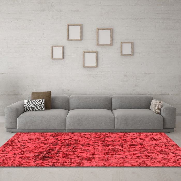 Modern Red Washable Rugs