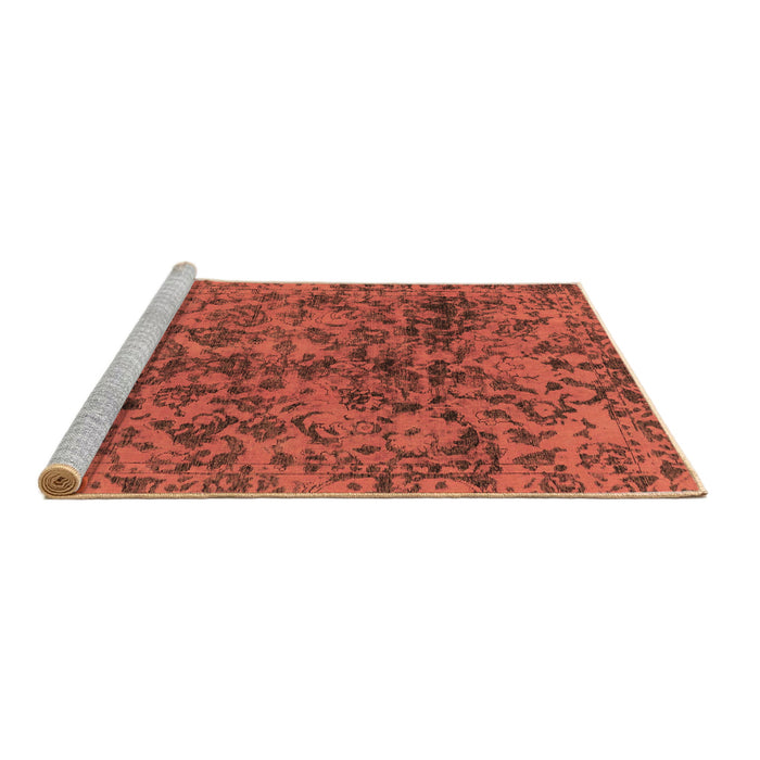 Sideview of Machine Washable Abstract Brown Modern Rug, wshabs1775brn