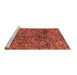 Sideview of Machine Washable Abstract Brown Modern Rug, wshabs1775brn