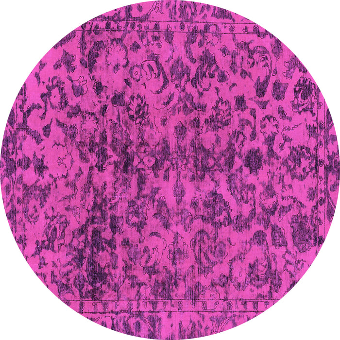 Round Abstract Purple Modern Rug, abs1775pur