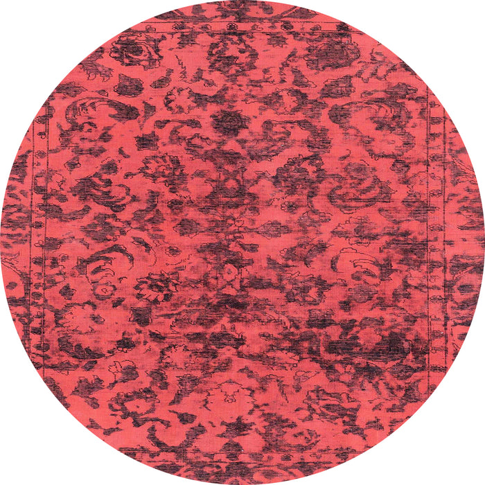 Round Abstract Red Modern Rug, abs1775