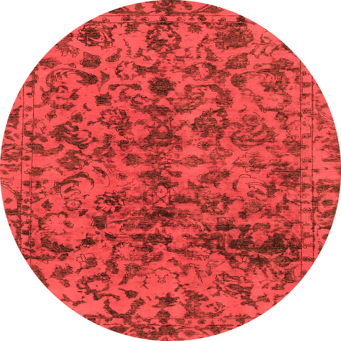 Round Abstract Orange Modern Rug, abs1775org