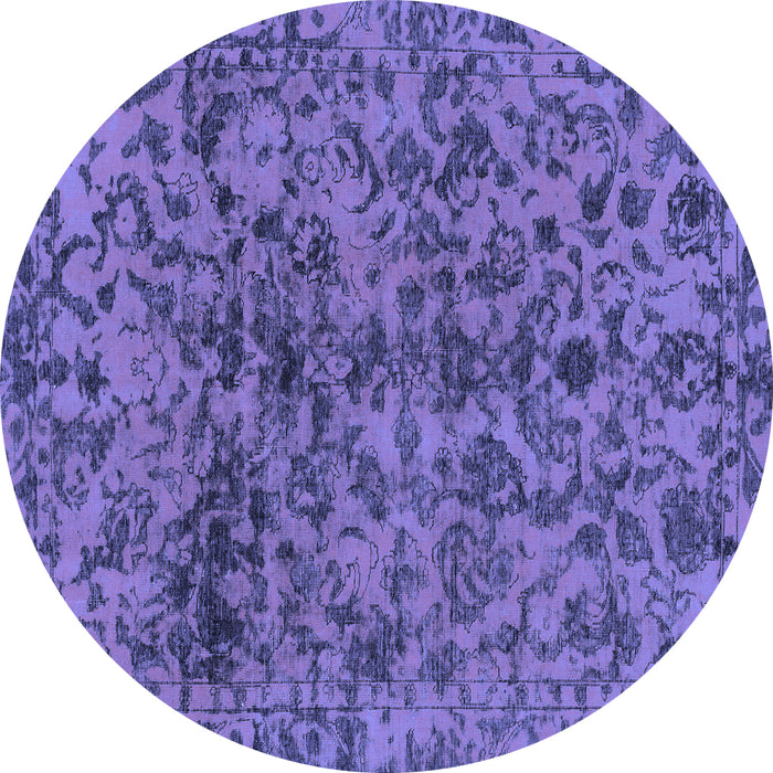 Round Machine Washable Abstract Blue Modern Rug, wshabs1775blu