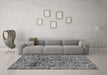 Machine Washable Abstract Gray Modern Rug in a Living Room,, wshabs1775gry