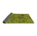 Sideview of Abstract Green Modern Rug, abs1775grn