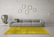 Machine Washable Abstract Yellow Modern Rug in a Living Room, wshabs1776yw