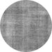 Round Abstract Gray Modern Rug, abs1776gry