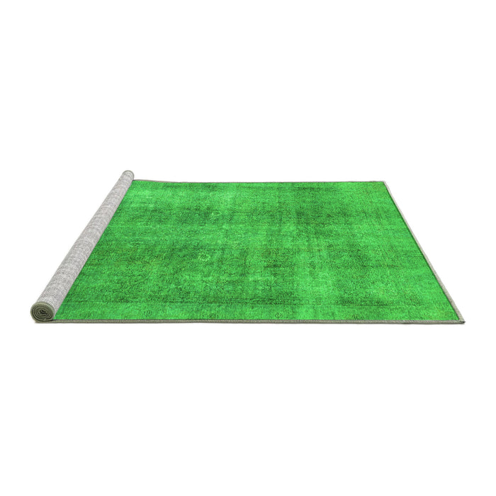 Sideview of Machine Washable Abstract Green Modern Area Rugs, wshabs1776grn
