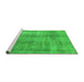 Sideview of Machine Washable Abstract Green Modern Area Rugs, wshabs1776grn