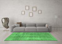 Machine Washable Abstract Emerald Green Modern Rug, wshabs1776emgrn