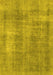 Machine Washable Abstract Yellow Modern Rug, wshabs1776yw