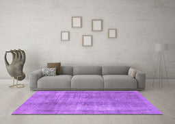 Machine Washable Abstract Purple Modern Area Rugs in a Living Room, wshabs1776pur