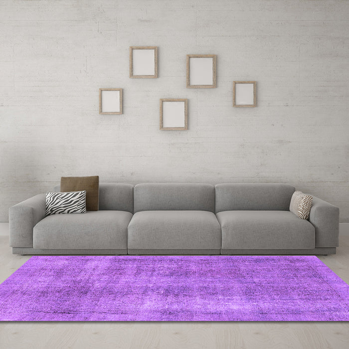 Machine Washable Abstract Purple Modern Area Rugs in a Living Room, wshabs1776pur