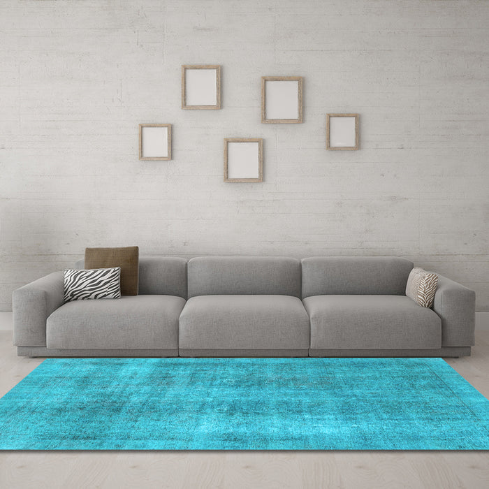 Machine Washable Abstract Light Blue Modern Rug in a Living Room, wshabs1776lblu