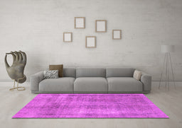 Machine Washable Abstract Pink Modern Rug in a Living Room, wshabs1776pnk