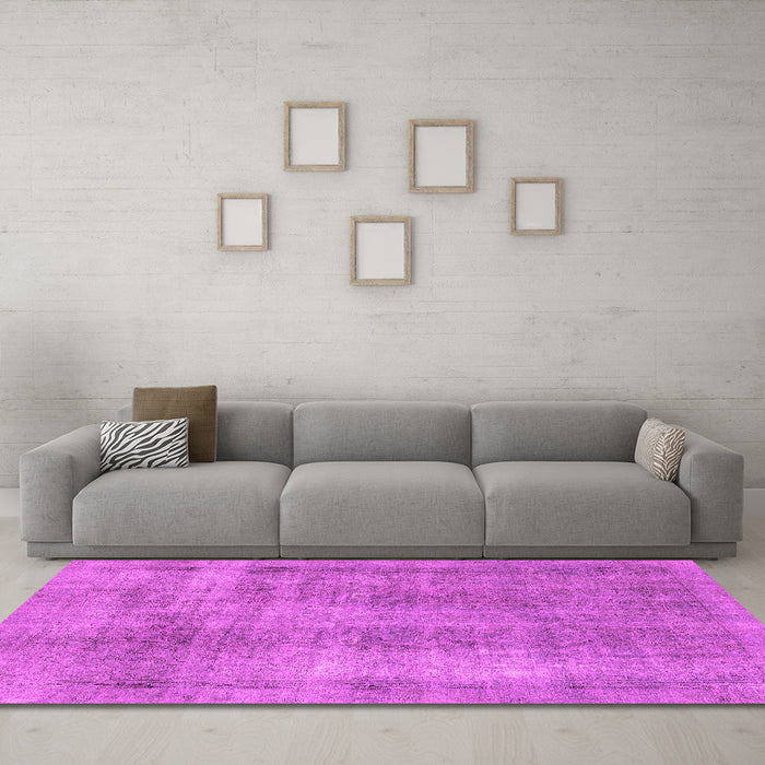 Machine Washable Abstract Pink Modern Rug in a Living Room, wshabs1776pnk