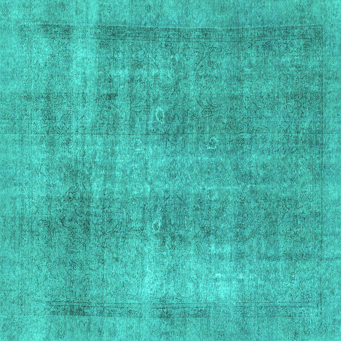 Square Machine Washable Abstract Turquoise Modern Area Rugs, wshabs1776turq