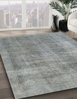 Machine Washable Abstract Dark Gray Rug in a Family Room, wshabs1776