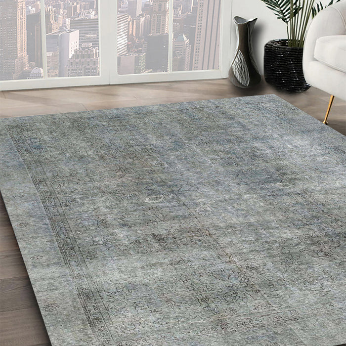 Machine Washable Abstract Dark Gray Rug in a Family Room, wshabs1776