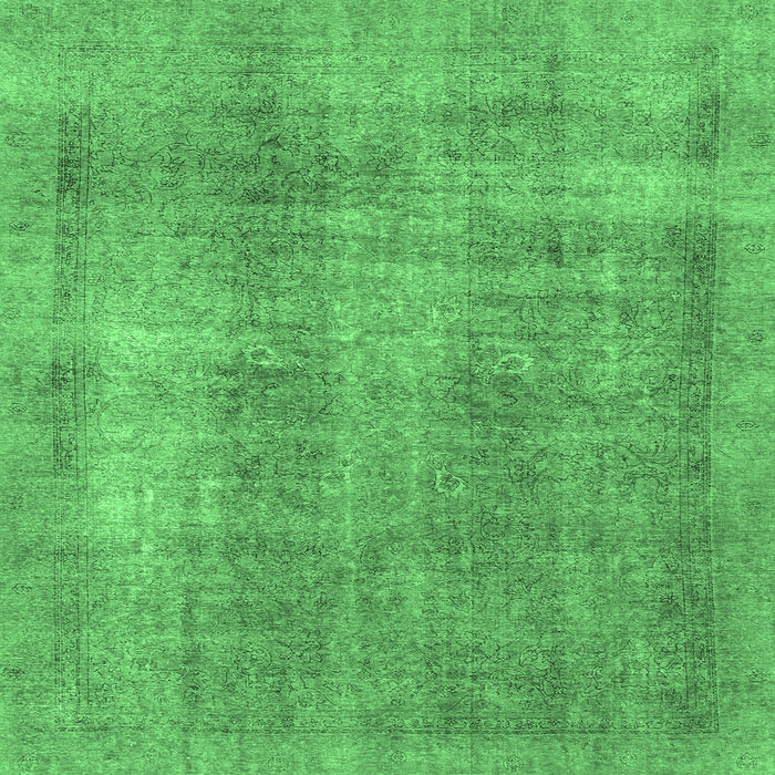 Square Abstract Emerald Green Modern Rug, abs1776emgrn