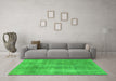 Machine Washable Abstract Green Modern Area Rugs in a Living Room,, wshabs1776grn