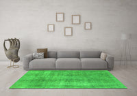 Machine Washable Abstract Green Modern Rug, wshabs1776grn