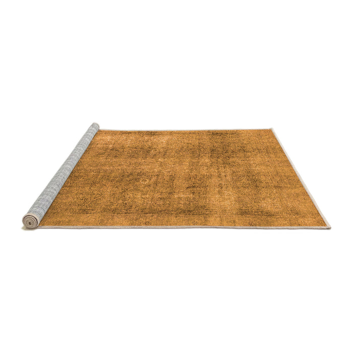 Sideview of Machine Washable Abstract Orange Modern Area Rugs, wshabs1776org