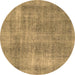 Round Abstract Brown Modern Rug, abs1776brn