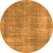 Round Abstract Orange Modern Rug, abs1776org