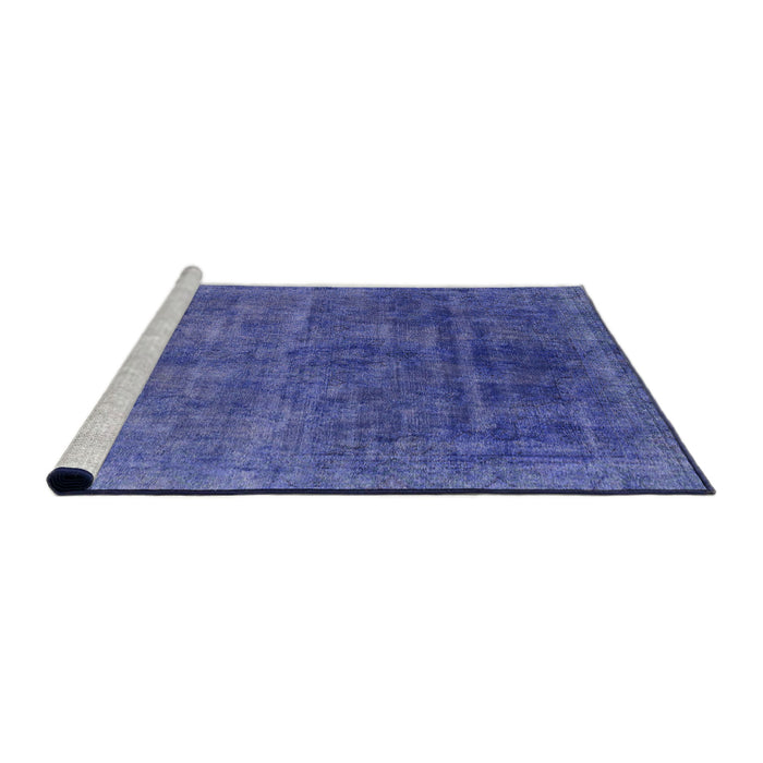 Sideview of Machine Washable Abstract Light Slate Blue Rug, wshabs1777