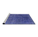 Sideview of Machine Washable Abstract Light Slate Blue Rug, wshabs1777