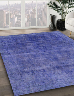 Abstract Light Slate Blue Modern Rug in Family Room, abs1777