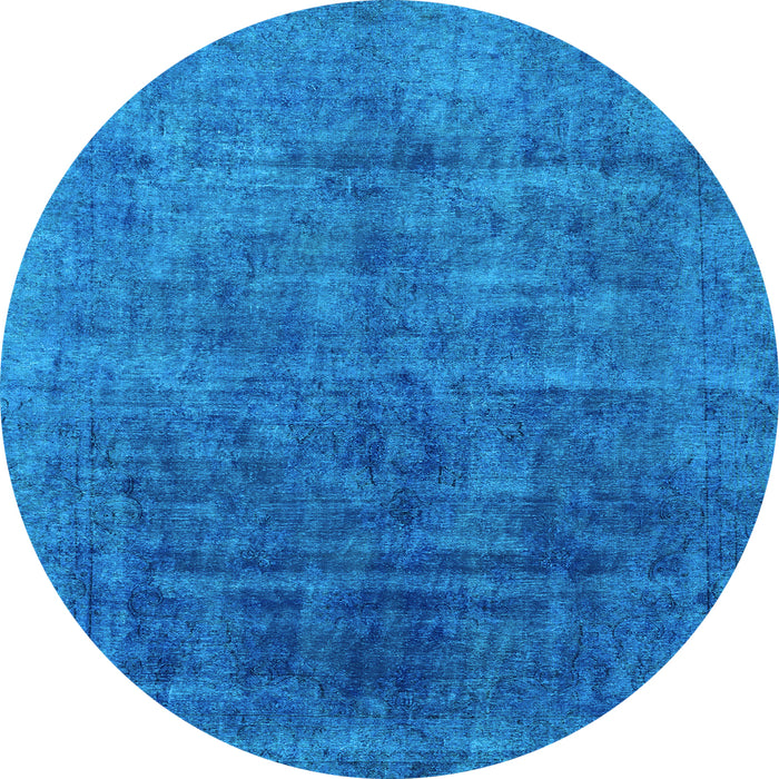 Round Abstract Light Blue Modern Rug, abs1777lblu