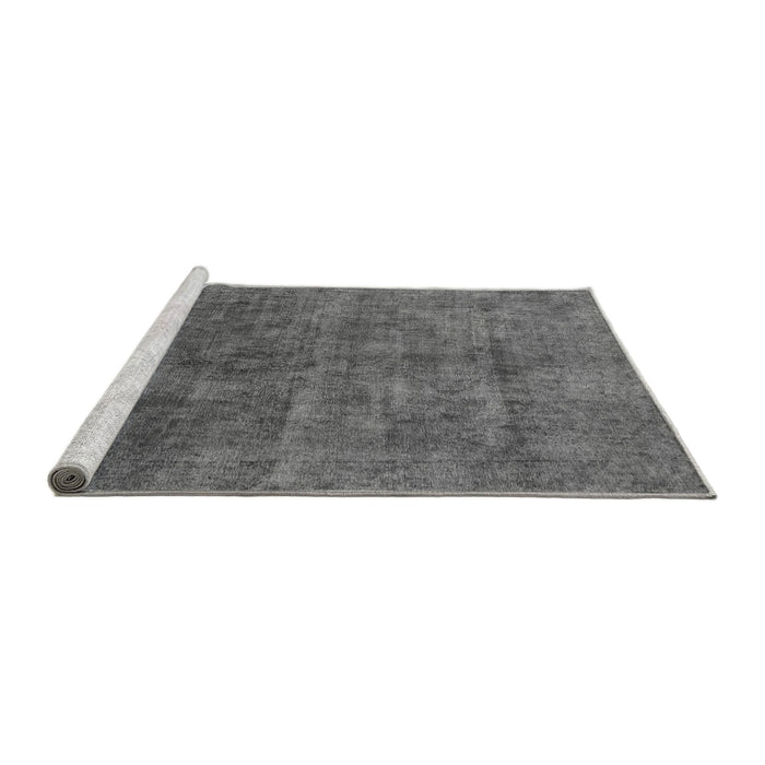 Sideview of Machine Washable Abstract Gray Modern Rug, wshabs1777gry