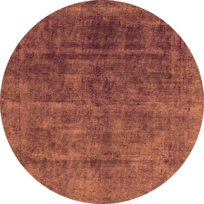Round Abstract Orange Modern Rug, abs1777org
