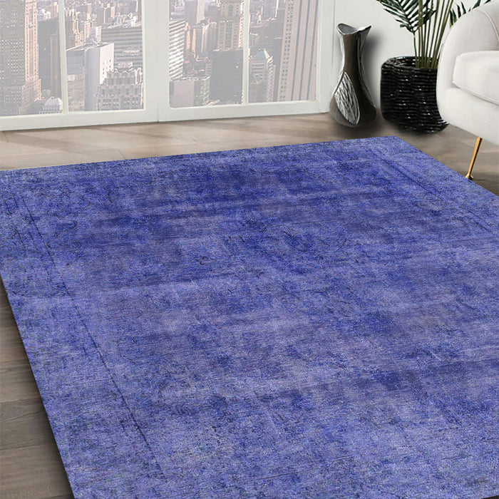 Abstract Light Slate Blue Modern Rug in Family Room, abs1777