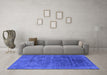 Machine Washable Abstract Blue Modern Rug in a Living Room, wshabs1777blu