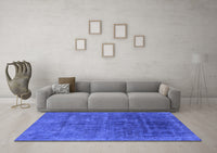 Machine Washable Abstract Blue Modern Rug, wshabs1777blu