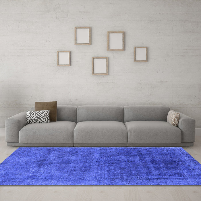 Machine Washable Abstract Blue Modern Rug in a Living Room, wshabs1777blu